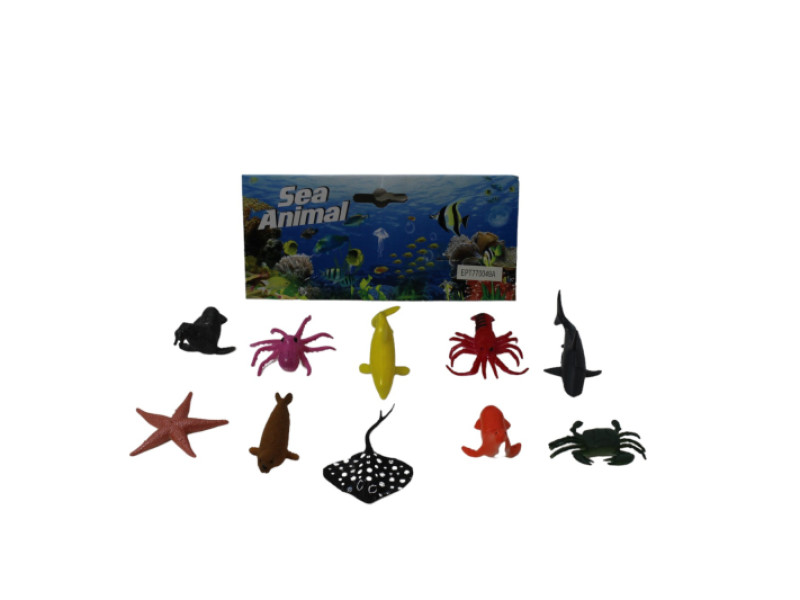 ANIMALES MINI MARINOS 10 PCS FLUO