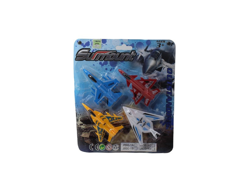 SET DE AVIONES A PULL BACK X 4PCS